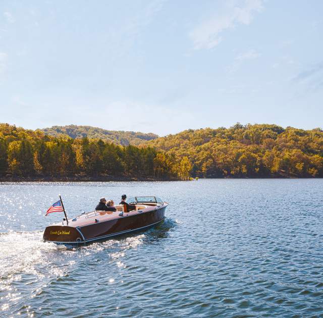 Wooden Boat on Lake