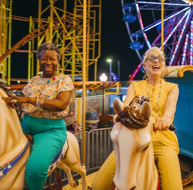 boardwalk night merry go round