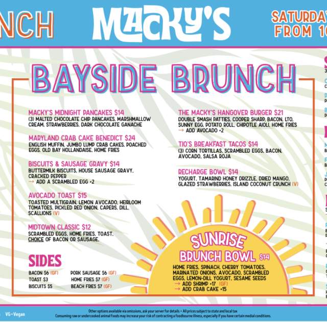 Restaurants Calling - Mackys Bayside BRUNCH!!