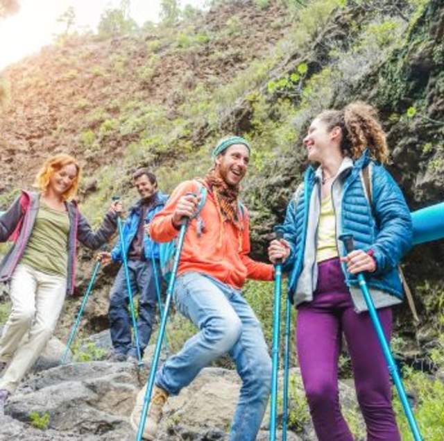 Group of young people hiking