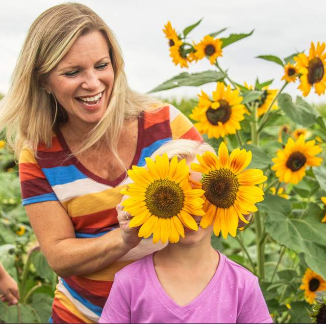 Picking sunflowers at Northwest Indiana farm