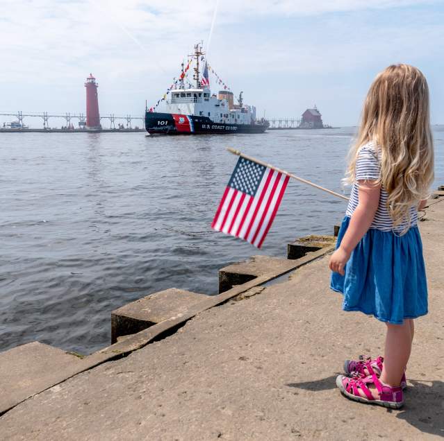 Little Girl with American Flag