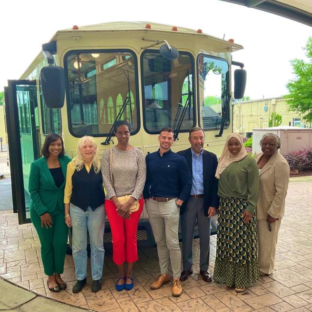 CHOCVB Board Members in Front of Trolley