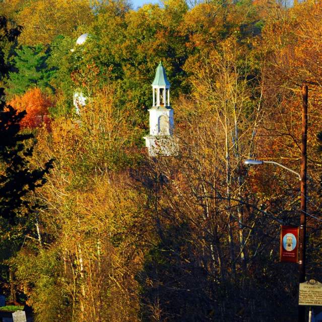 Overhead shot of Hillsborough's Fall Foliage