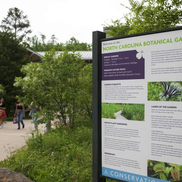 Outdoor Sign at North Carolina Botanical Garden