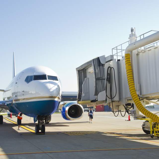 Airplane at gate