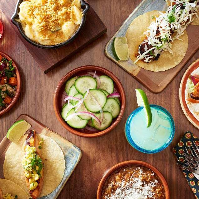 Mexican dishes on the table at a Cincinnati Mexican restaurant