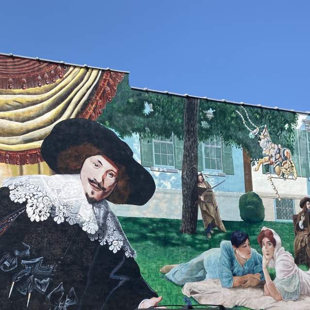 Image is of the Garden Party at the Taft Mural on Fairfield Ave in Bellevue.