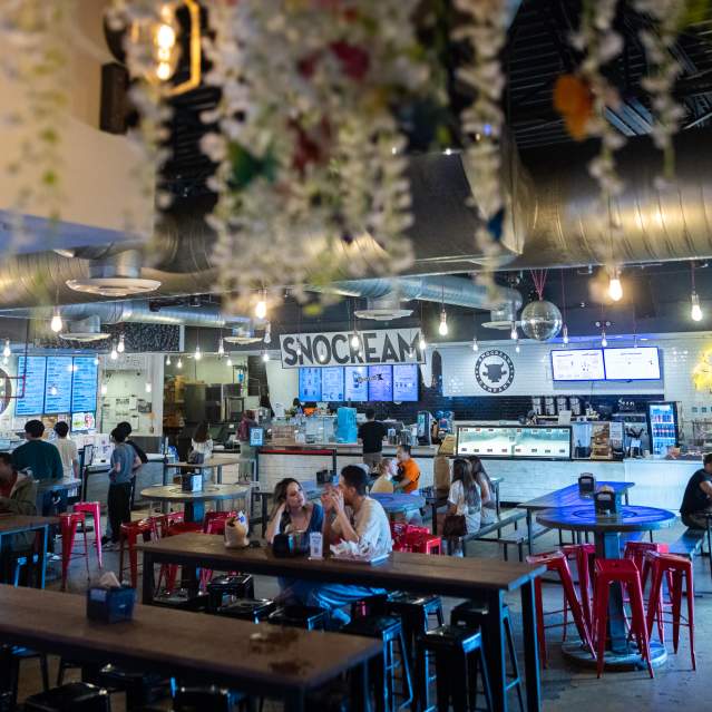 Several People Dining at SnoCream Company