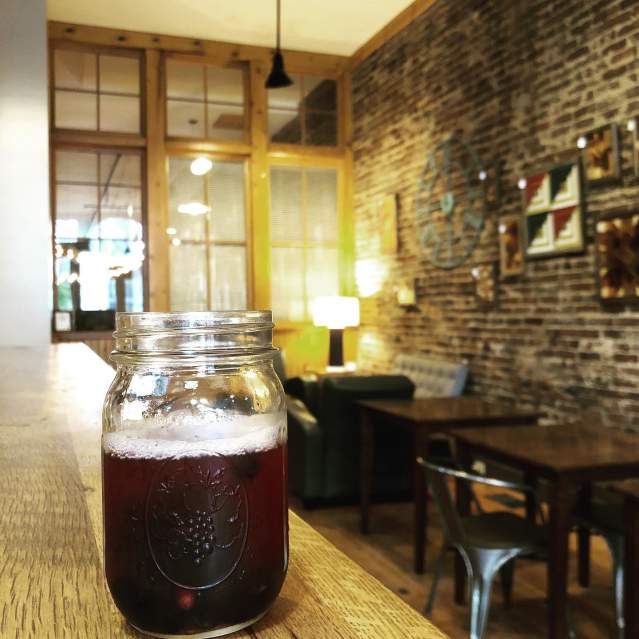 Awaken Coffee also serves up cold drinks, served in cute country-inspired glass mugs.