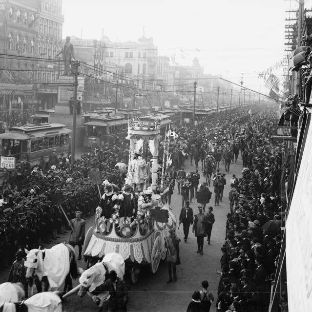 Mardi Gras Parade in New Orleans, circa 1900