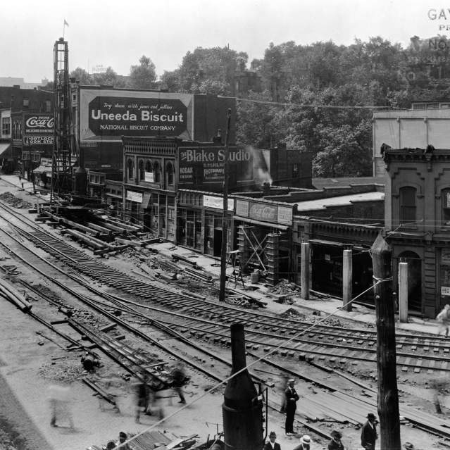 Raising of 100 Block of Gay Street 1919
