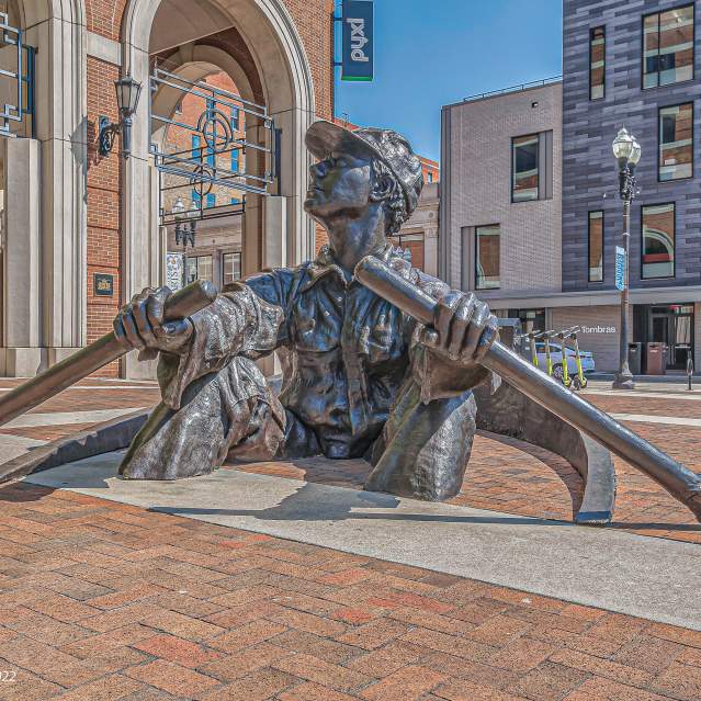 Rowing Man Sculpture