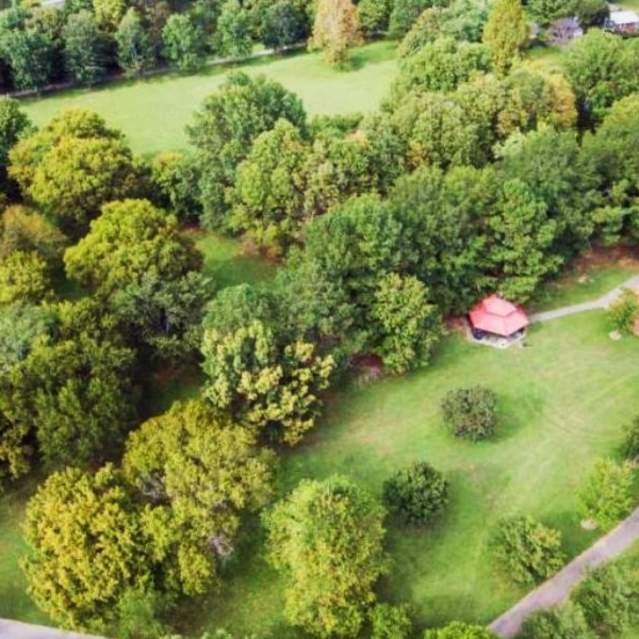 Aerial view of historic parks in Knoxville