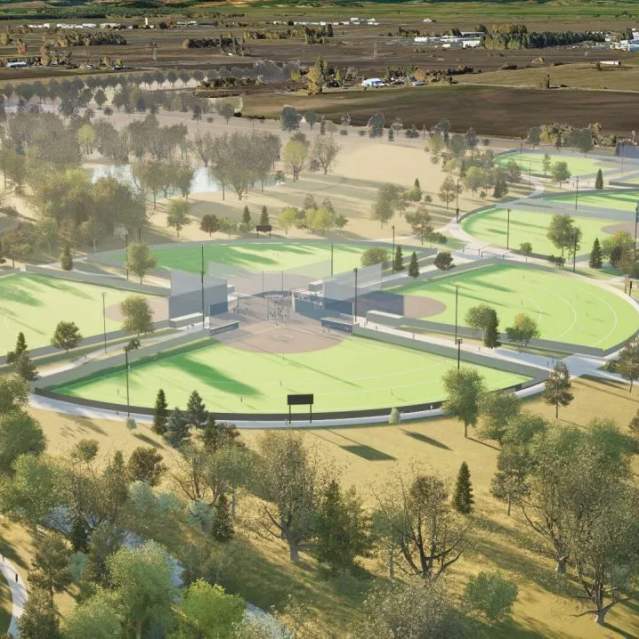 Draft design of ballfields at Golden Gardens