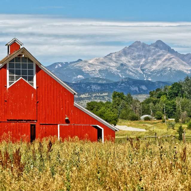 Bright red barn