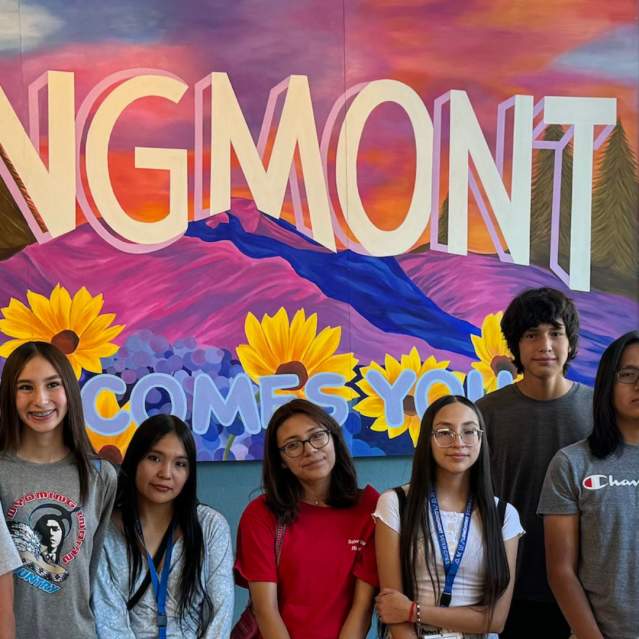 Sister city students visit the visitor's center mural
