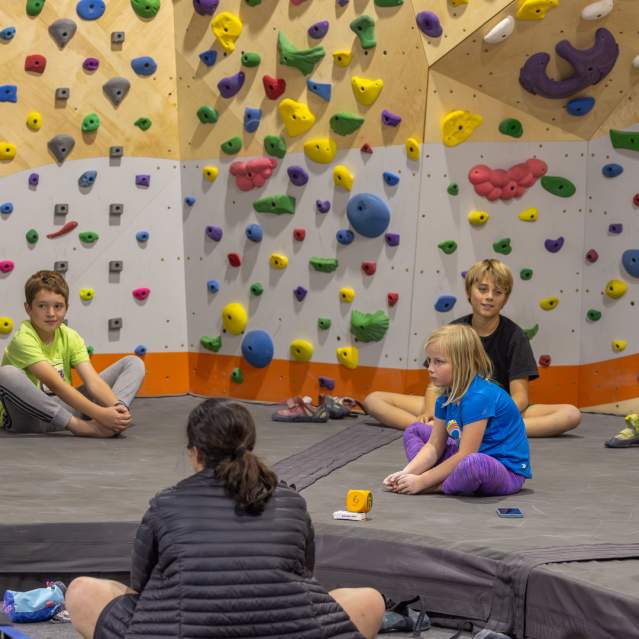 Kids in bouldering area