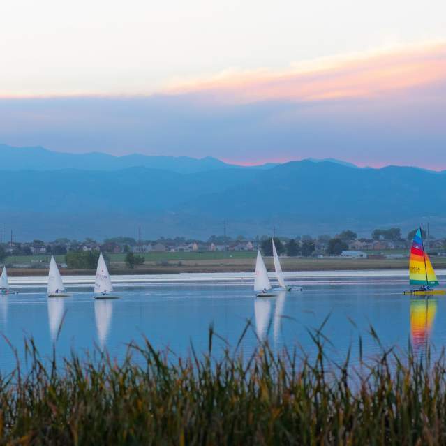 Sailboats on Union Reservoir