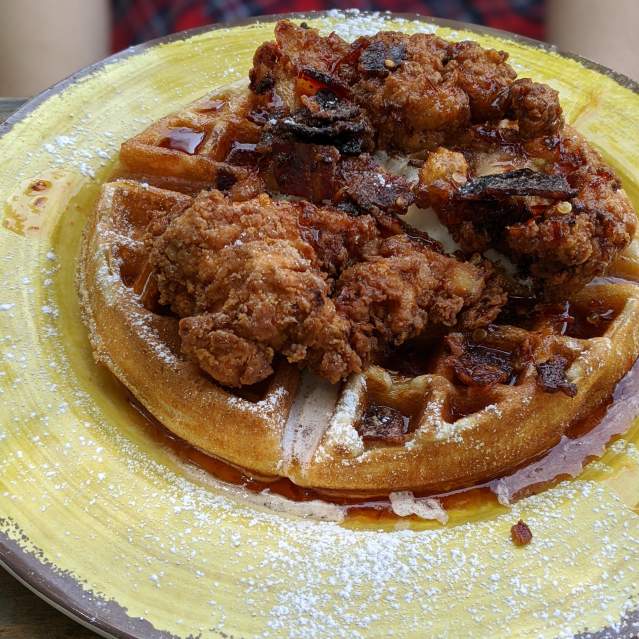 cedar chicken and waffles