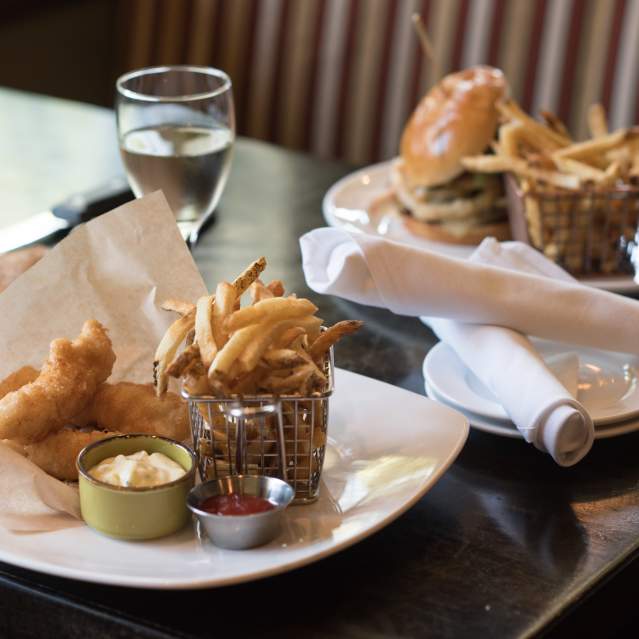 Plates of food on a table
