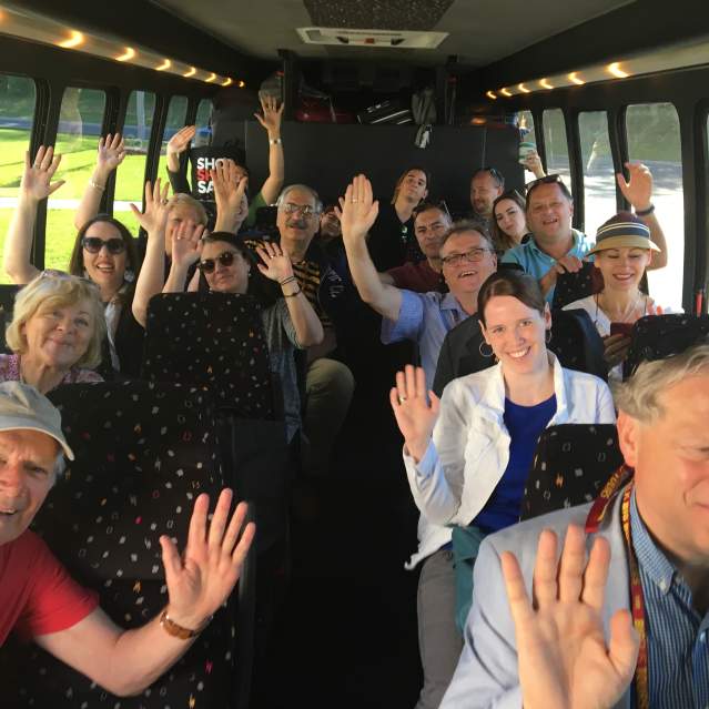 A group of seniors on a bus