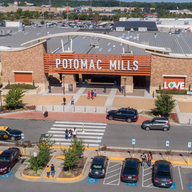 The entrance of Potomac Mills Outlet Center