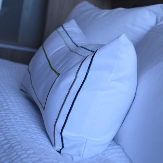 Pillows on a hotel bed