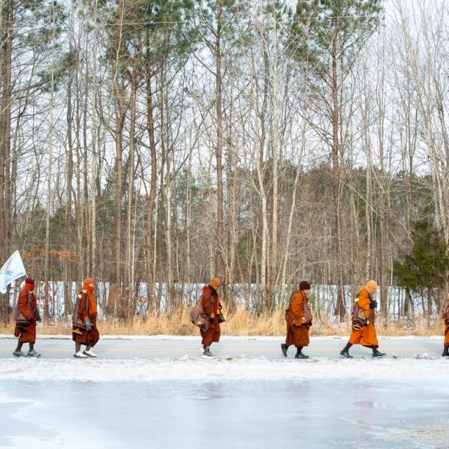 A Journey of Peace: Buddhist Monks’ Cross-Country Walk Comes Through Prince William