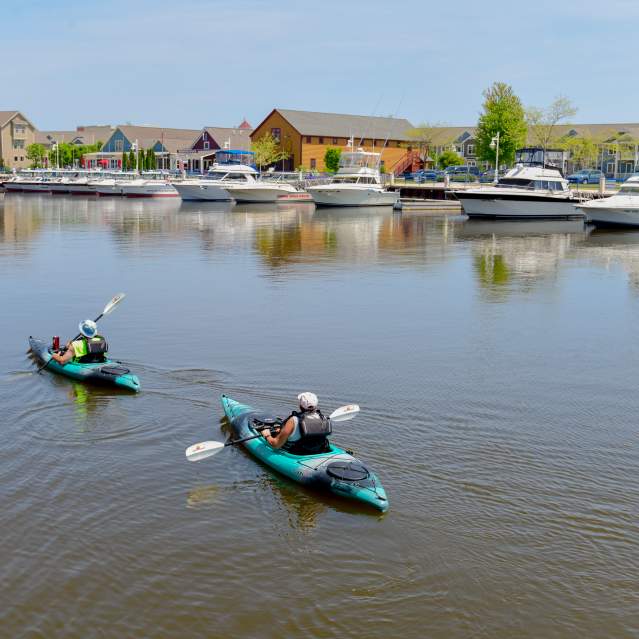 two kayakers