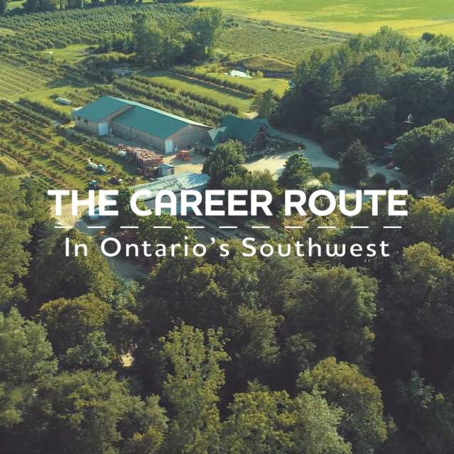 Career Route title card over farm landscape image