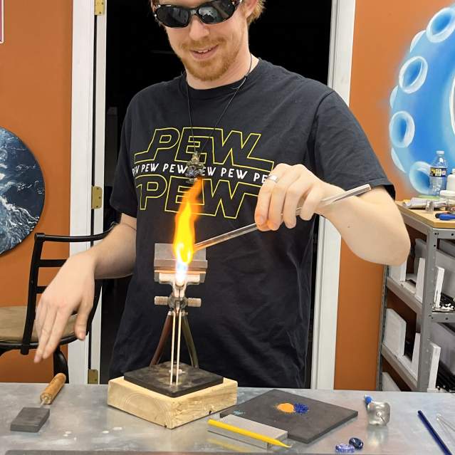 1 Hr Hot Glass: Make your own Pendant! Class at Visualize Art Studio
