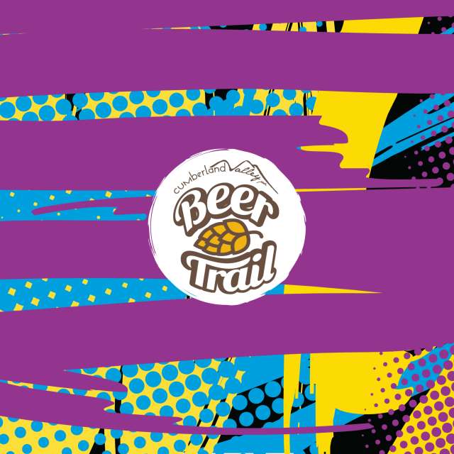 Beer Trail Logo on 90s Style Background