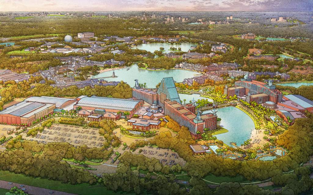 Rendering of new meetings expansion at Walt Disney World Swan and Dolphin Resort