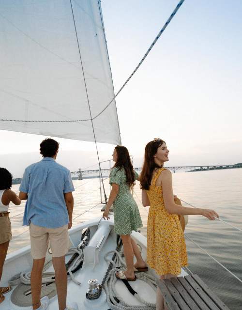 Group of Friends on the Schooner Alliance Sail Boat