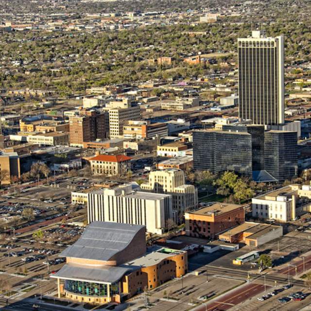 Aerial view of Downtown  Amarillo, Texas