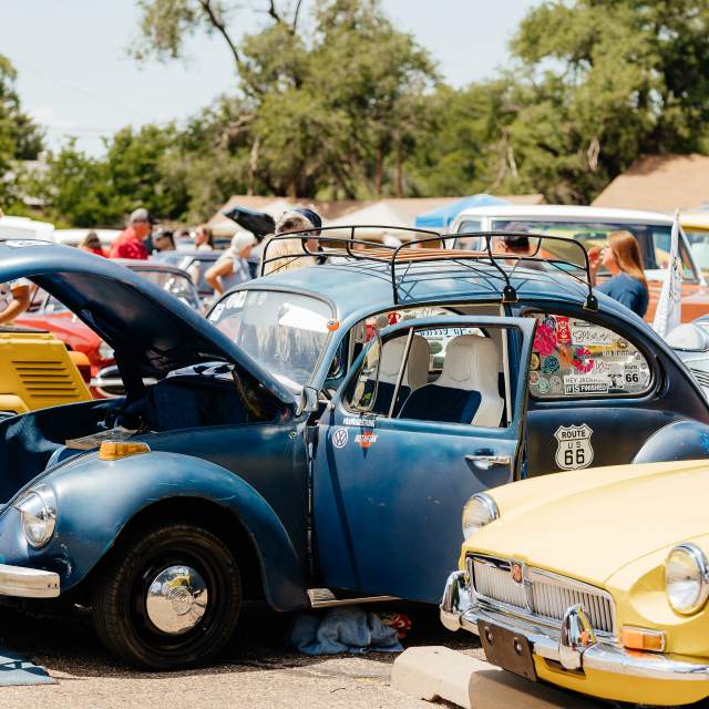 Classic cars in the Texas Route 66 Festival