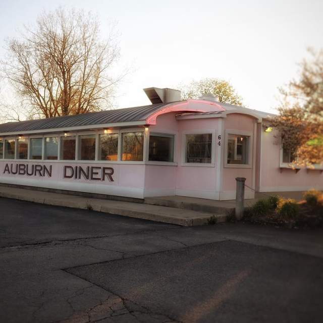Exterior of Auburn Diner in Cayuga County