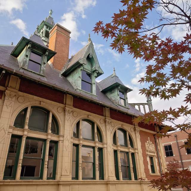 Museum with Fall Leaves