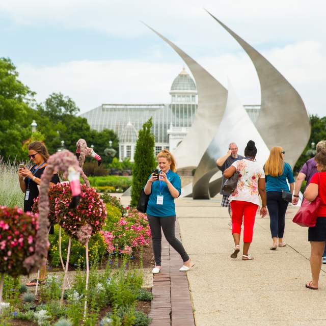 Group touring Franklin Park Conservatory and Botanical Gardens