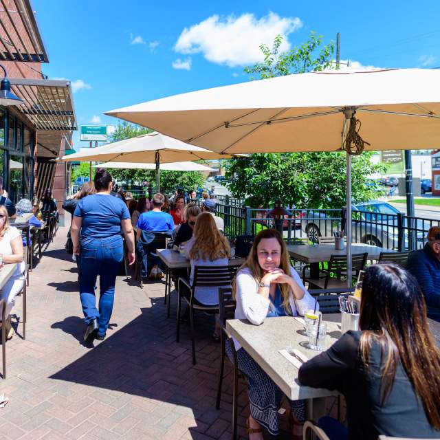 People dining on the patio at Northstar Cafe in Clintonville, just north of downtown Columbus.