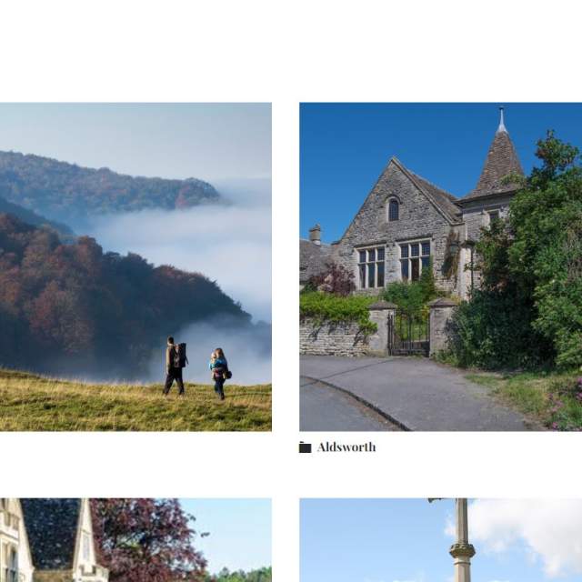 A screenshot of the Cotswolds Image Library showing folders of photos
