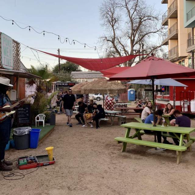 food trucks and musician in Austin, TX