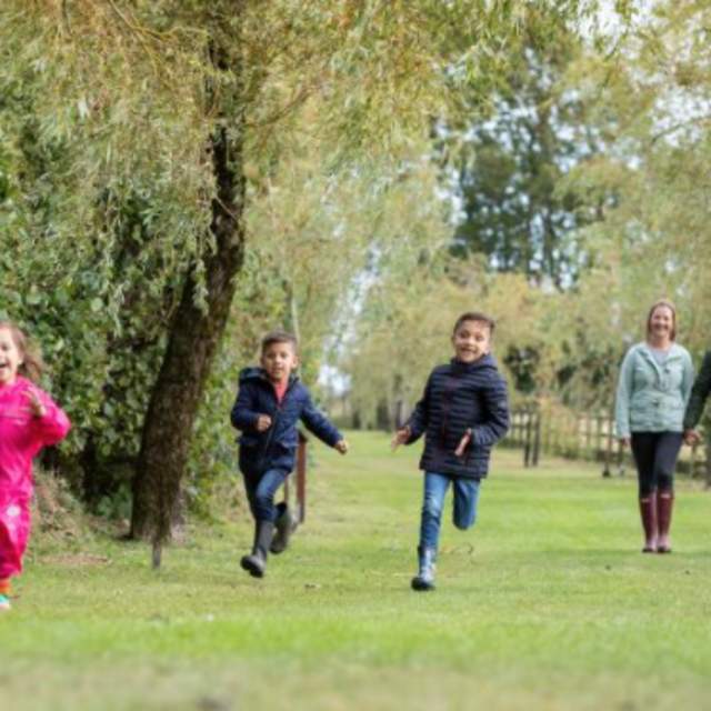 children running at the sanctuary