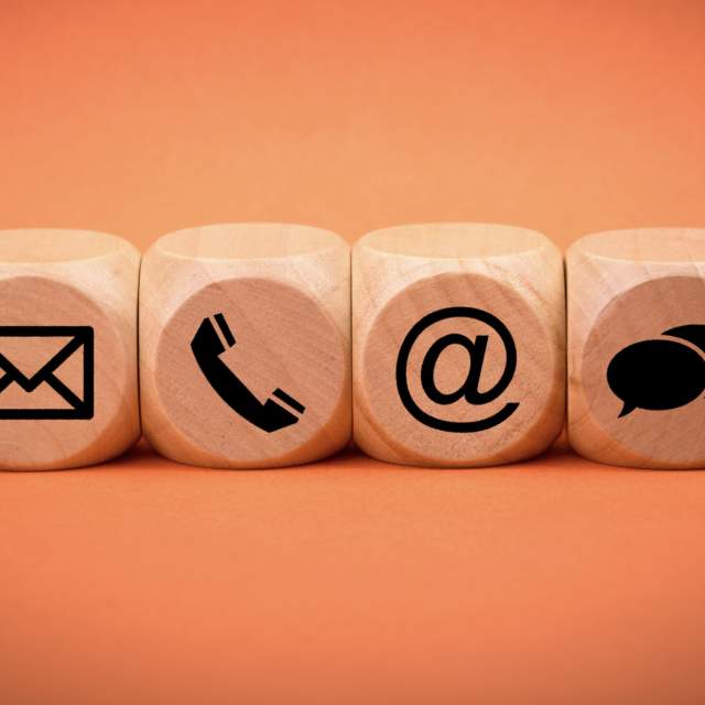 background with contact symbols on