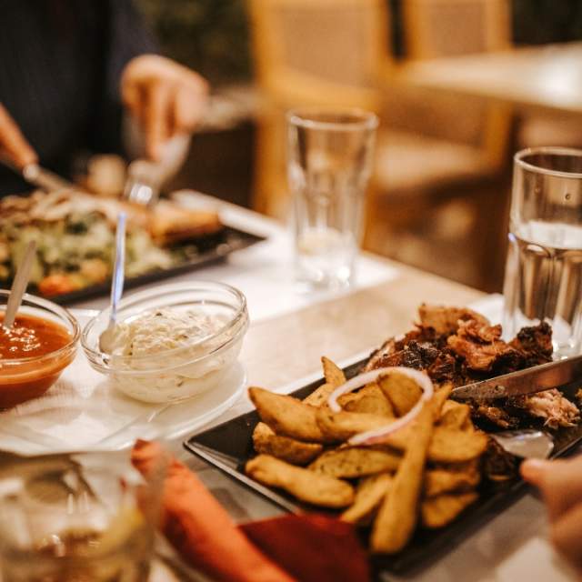 people eating dinner