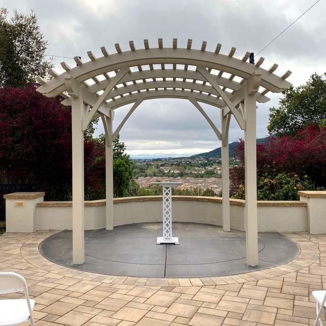 Lodge on the Hill outdoor pergola and podium