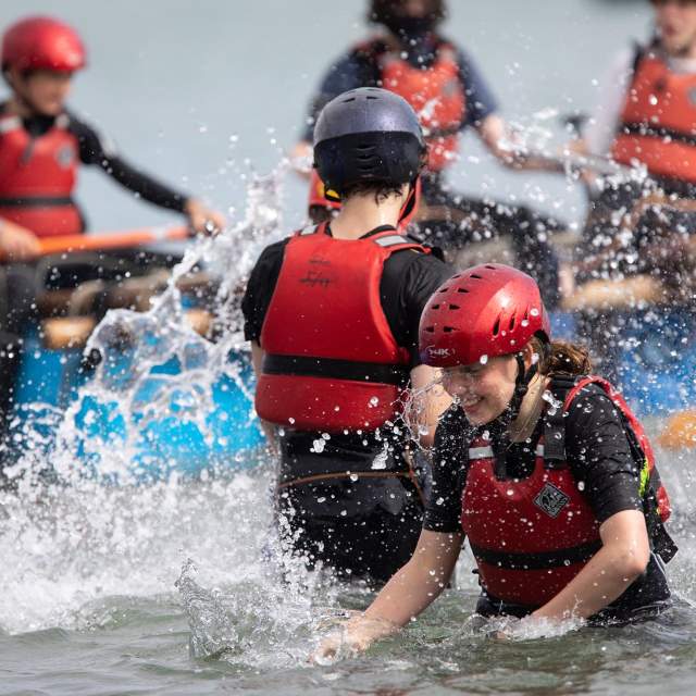 Children rafting at Cobnor Activities Centre