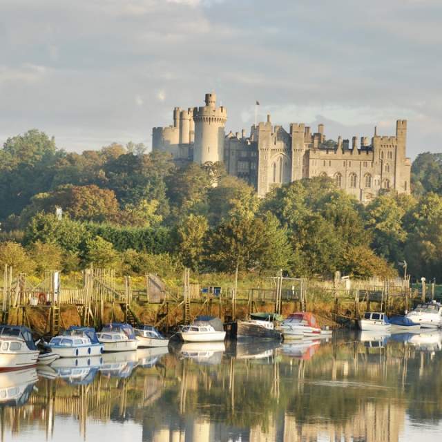 Arundel Castle with the River Arun in the foreground