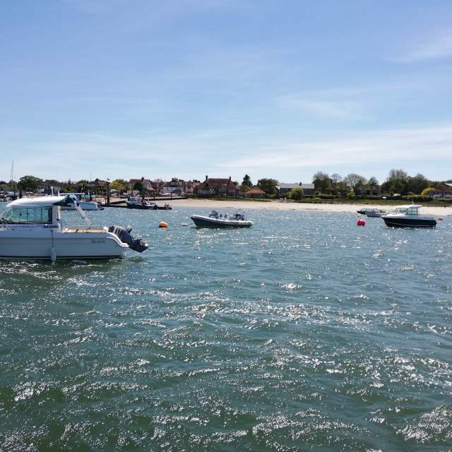 A view of boats on the water at Itchenor on Chichester Harbour